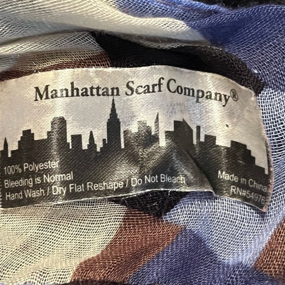 Manhattan Scarf Company Animal Print Infinity Scarf | Brown/Blue | One Size - Picture 3 of 3